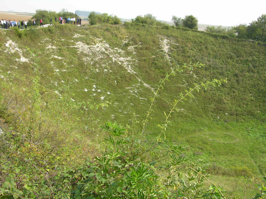 View of large crator, Somme, France