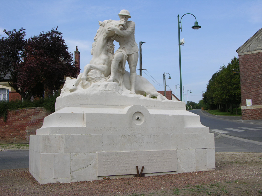 View of marble memorial in France