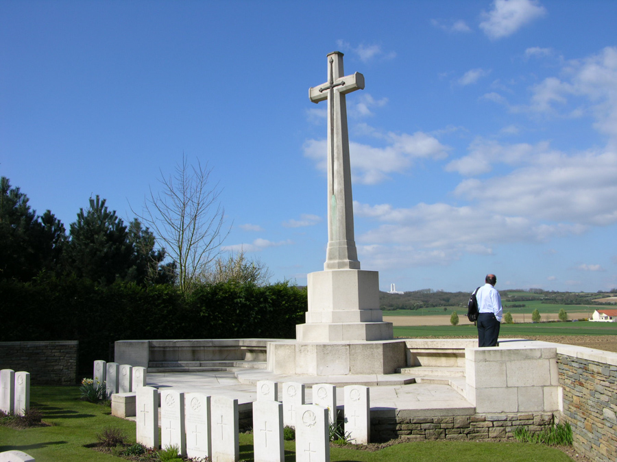 Visitor at the Vimy Memorial in France.