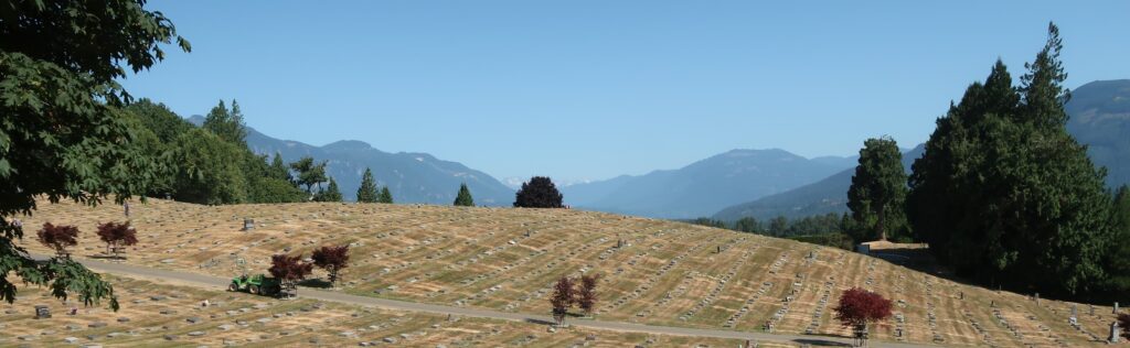 The sky above the horizon of Chilliwack Cemeteries.