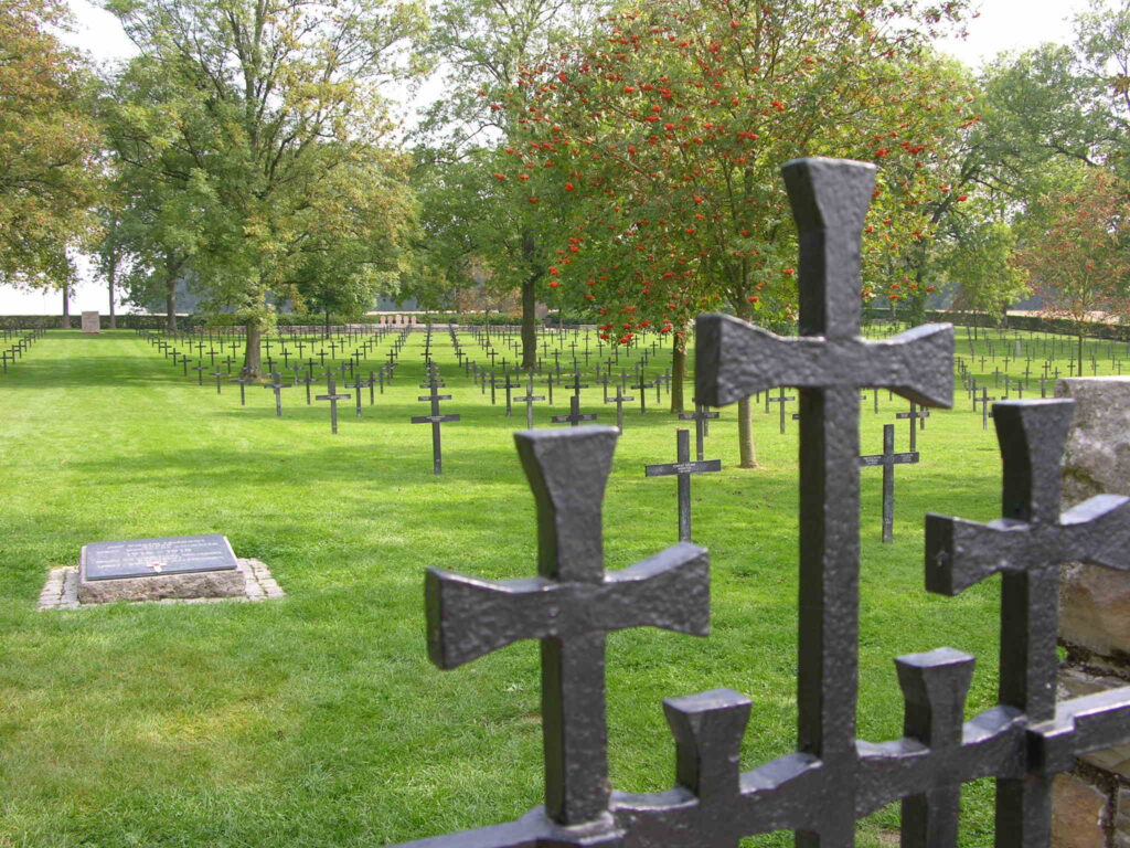 Remembrance at German Fricourt Cemetery.