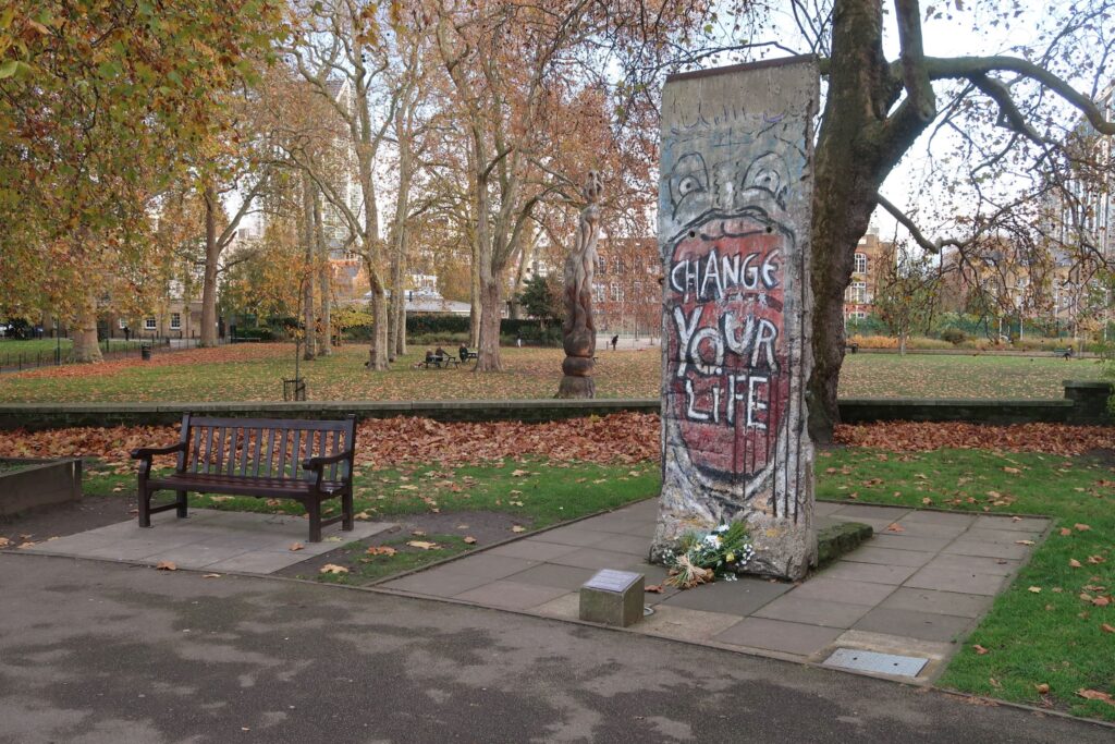 Berlin Wall fragment at the Imperial War Museum, London, England.