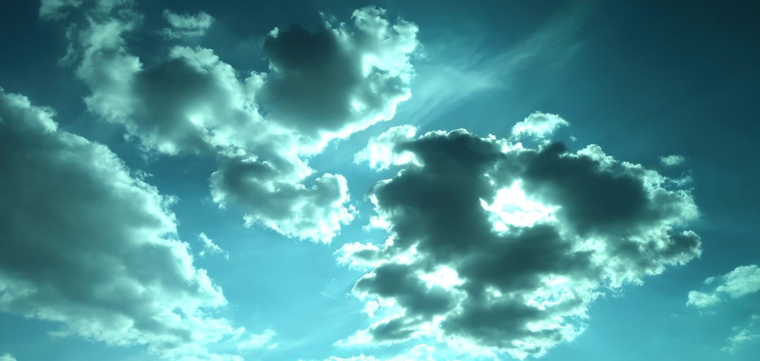 Blue sky with clouds.