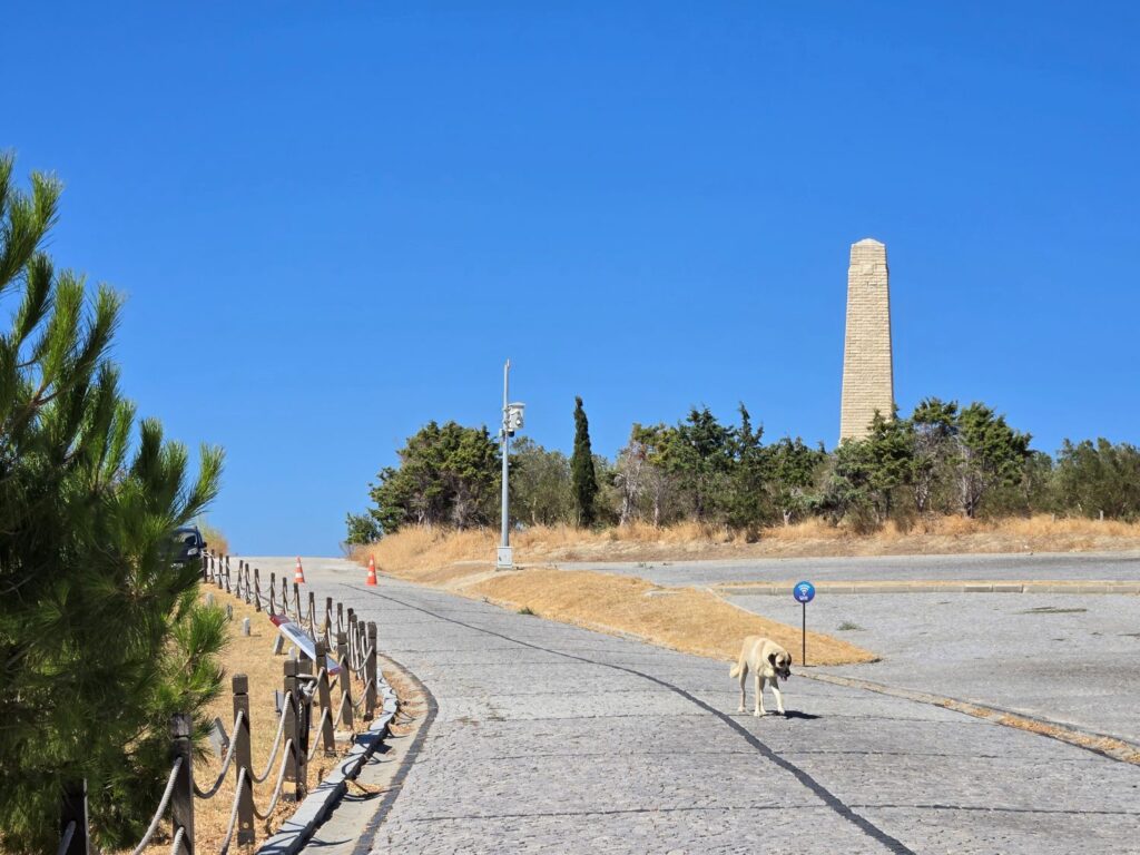 Walking towards the Helles Memorial.