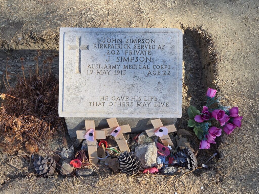 Grave of John Simpson Kirkpatrick.