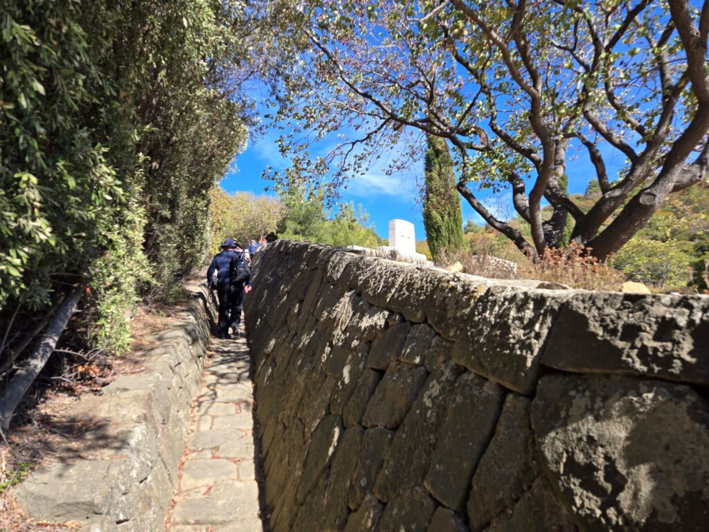 The hike alongside Shrapnel Valley Cemetery.