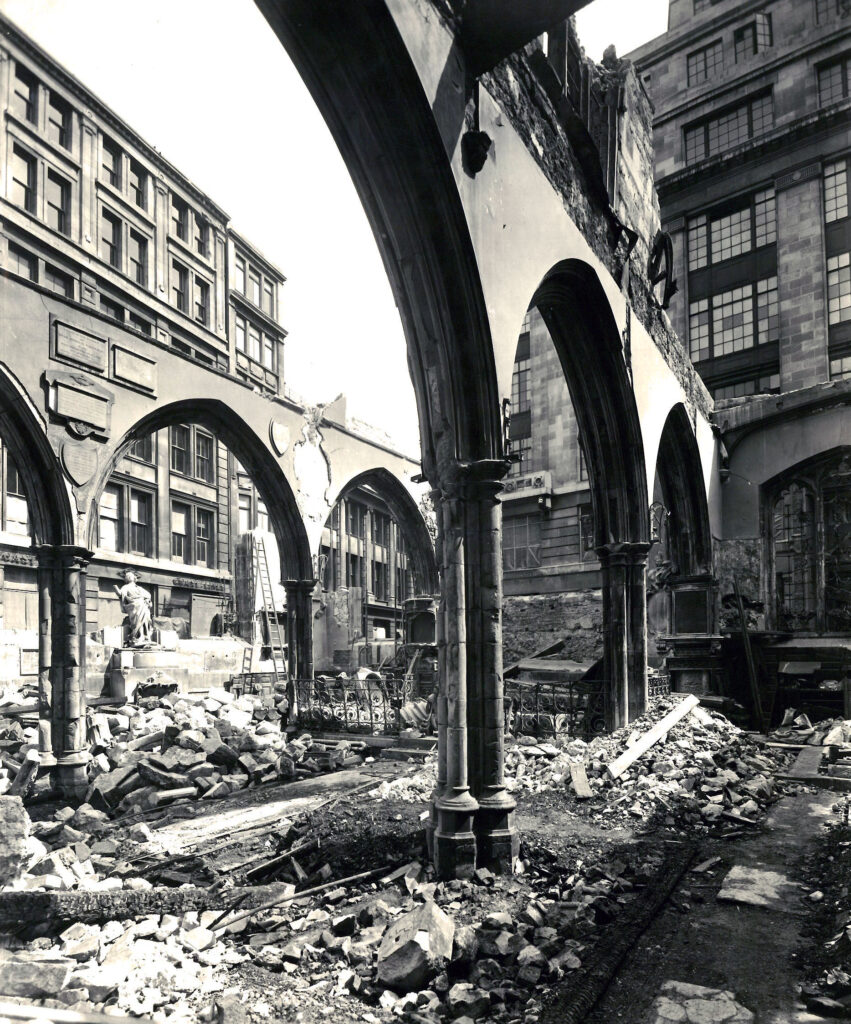 Interior damage to St. Olave's