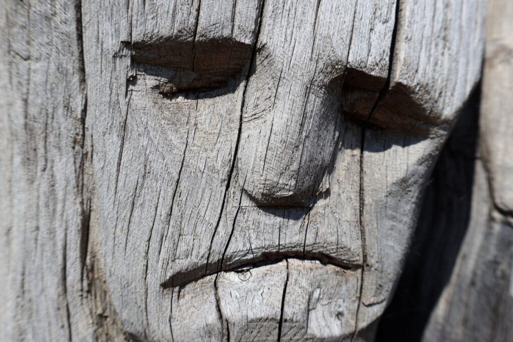 Carved face
