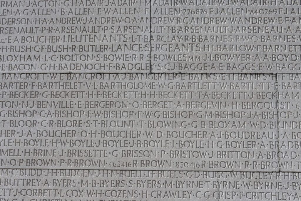 Name of the missing at Vimy.